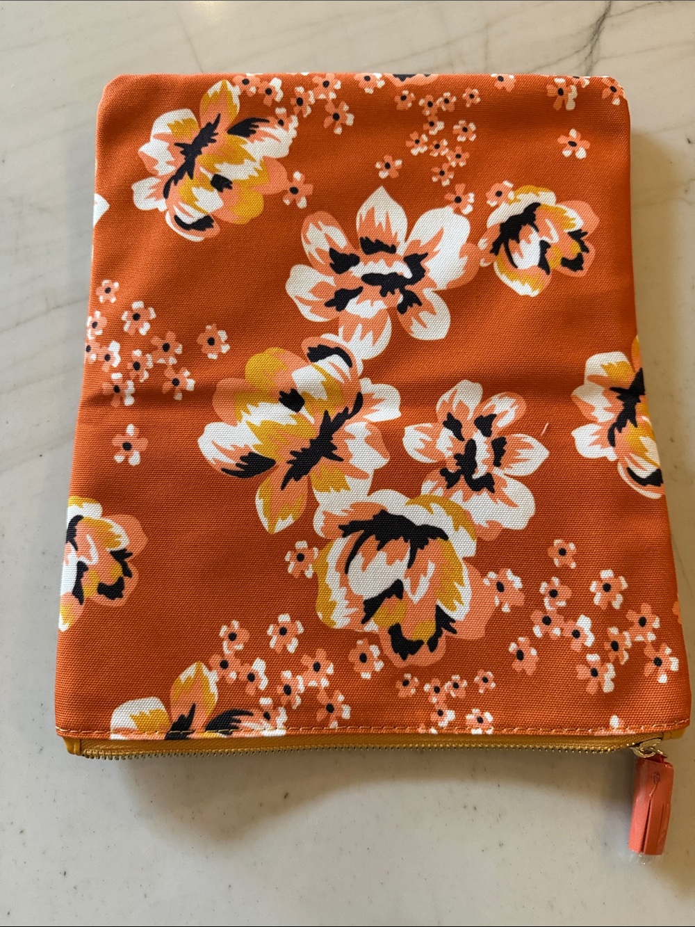 Rachel Pally Orange & Mustard Floral Travel Pouch